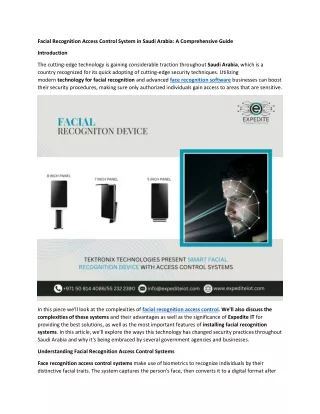 facial recognition access control system in saudi