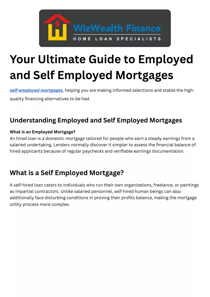 your ultimate guide to employed and self employed