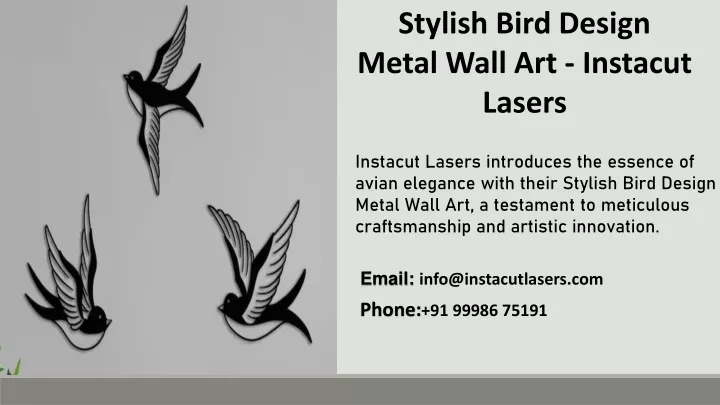 stylish bird design metal wall art instacut lasers