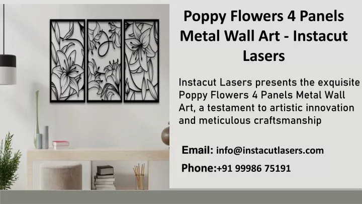 poppy flowers 4 panels metal wall art instacut