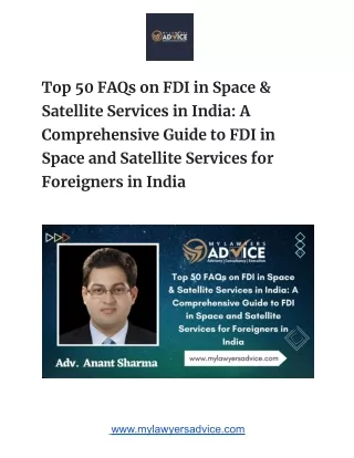 FDI in Space & Satellite Services in India