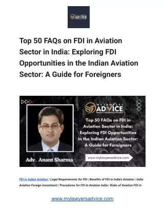 FDI in Aviation Sector in India