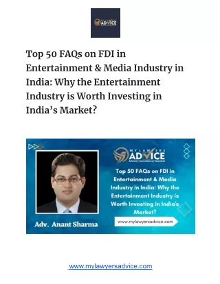 FDI in Entertainment & Media Industry in India