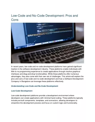 Low-Code and No-Code Development  Pros and Cons