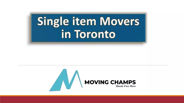 single item movers in toronto