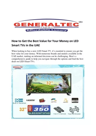 How to Get the Best Value for Your Money on LED Smart TVs in the UAE