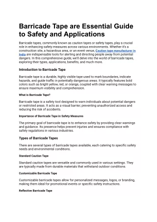 barricade tape are essential guide to safety