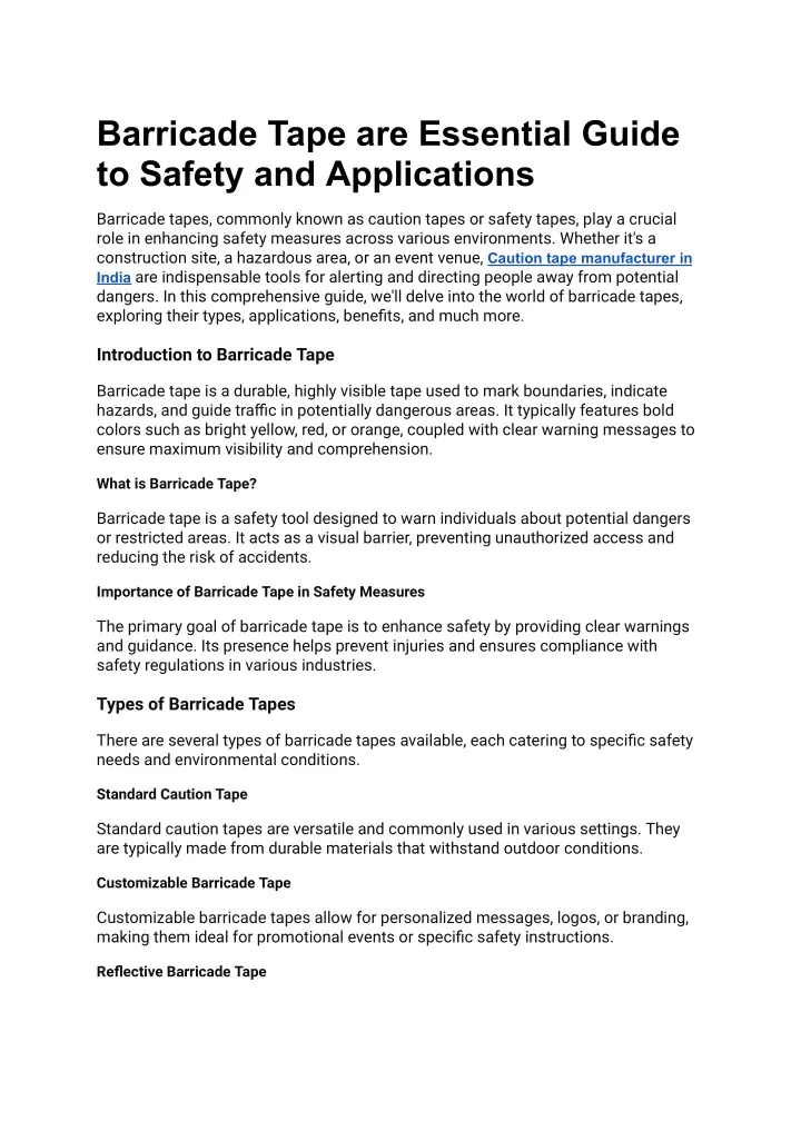 barricade tape are essential guide to safety