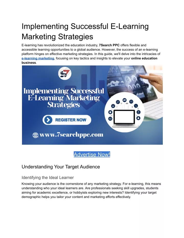 implementing successful e learning marketing