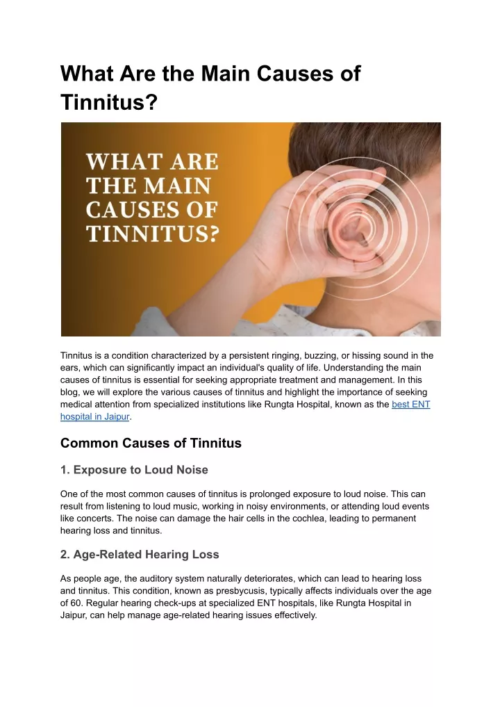 what are the main causes of tinnitus