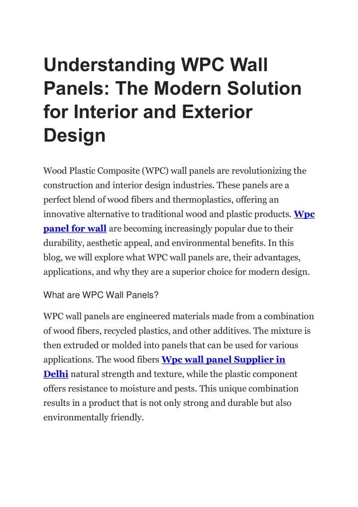 understanding wpc wall panels the modern solution