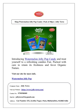 Shop Watermelon Jelly Pop Candy | Pack of 40pcs | Jelly Town