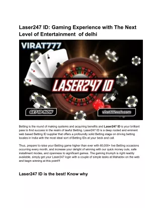 Laser247_ Gaming Experience with The Next Level of Entertainment  of delhi