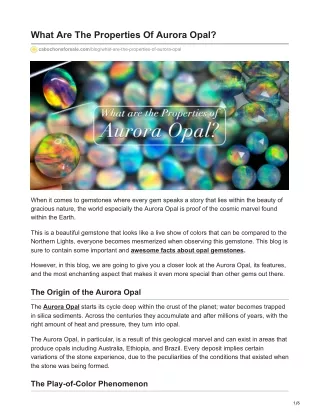 what are the properties of aurora opal
