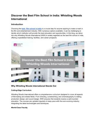 Discover the Best Film School in India_ Whistling Woods International (1)