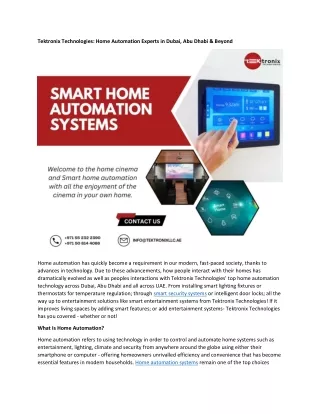 tektronix technologies home automation experts