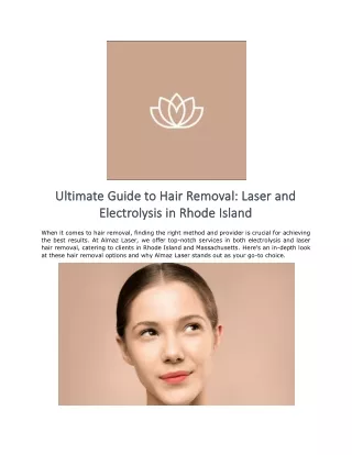 Ultimate Guide to Hair Removal- Laser and Electrolysis in Rhode Island