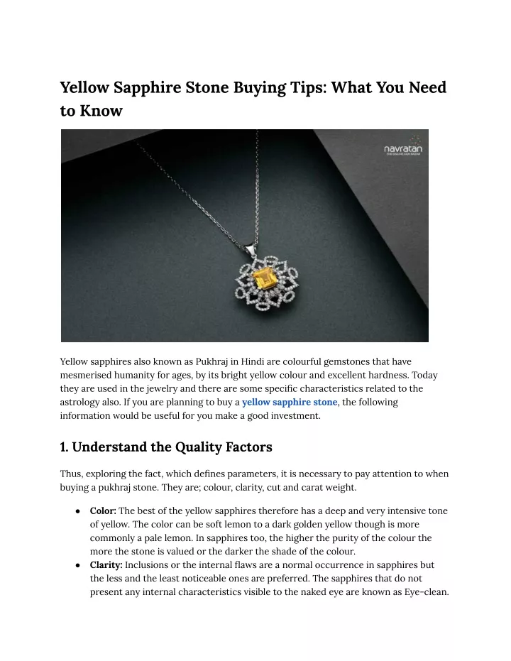 yellow sapphire stone buying tips what you need