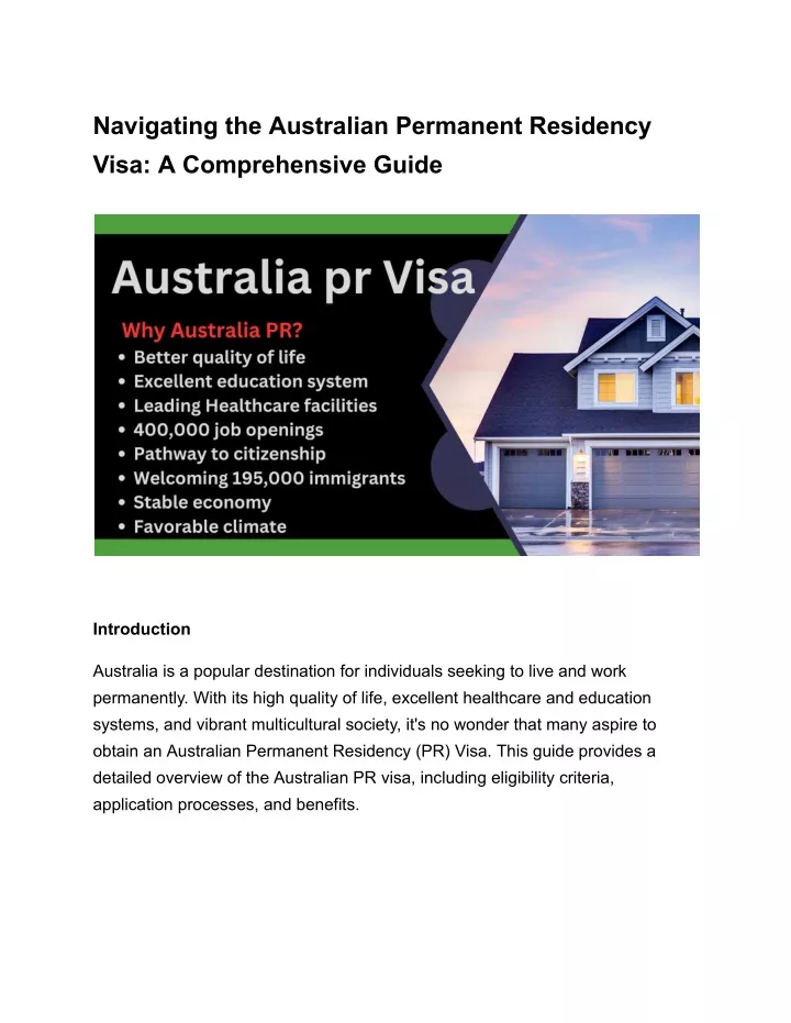 navigating the australian permanent residency