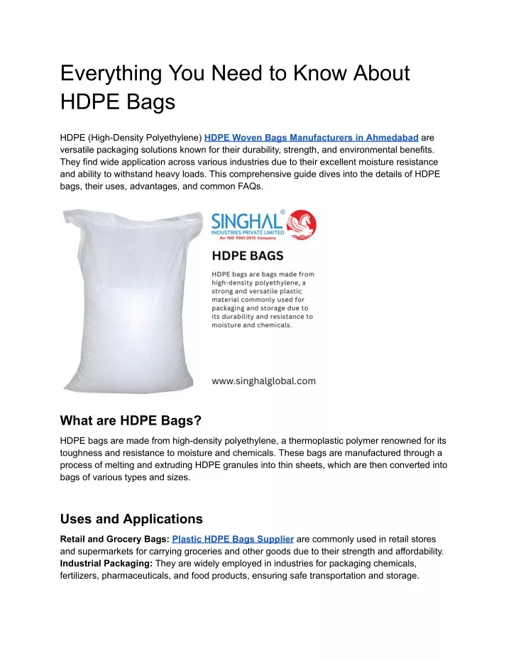 everything you need to know about hdpe bags