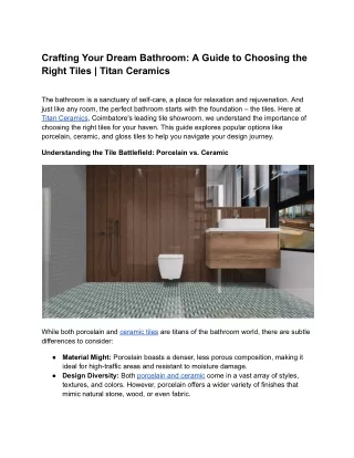 Crafting Your Dream Bathroom_ A Guide to Choosing the Right Tiles _ Titan Ceramics