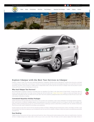 Explore Udaipur with the Best Taxi Services in Udaipur