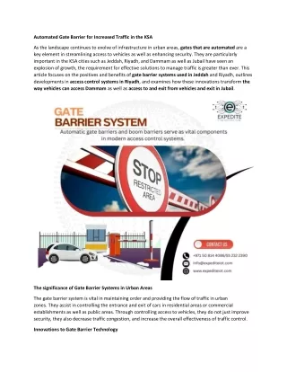 automated gate barrier for increased traffic