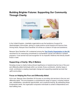building brighter futures supporting