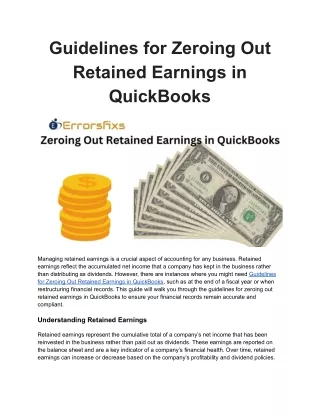 Guidelines for Zeroing Out Retained Earnings in QuickBooks