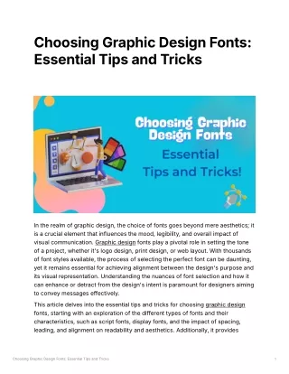 Choosing Graphic Design Fonts Essential Tips and Tricks