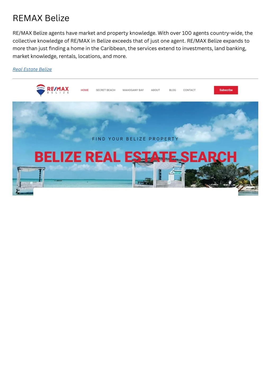 PPT - REMAX Belize PowerPoint Presentation, free download - ID:13392588