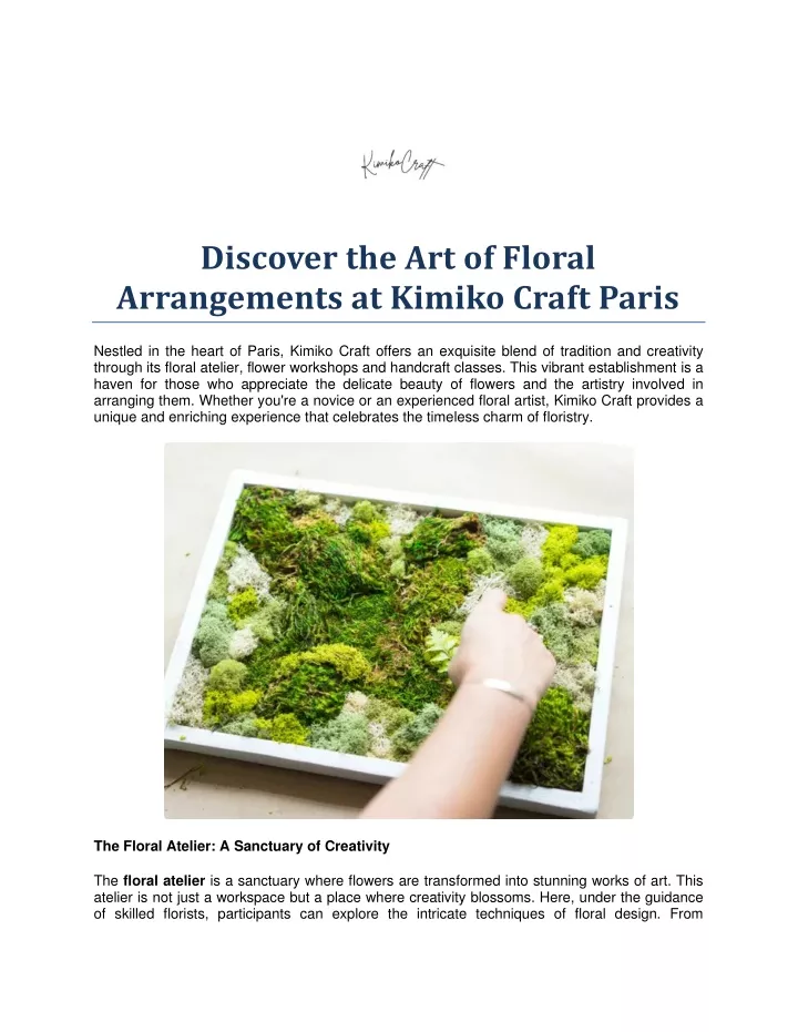 PPT - Discover the Art of Floral Arrangements at Kimiko Craft Paris ...