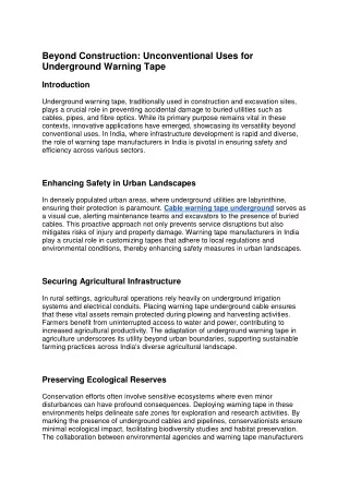 beyond construction unconventional uses