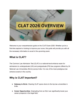 CLAT 2026_ Overview, Updates, and Early Coaching Tips