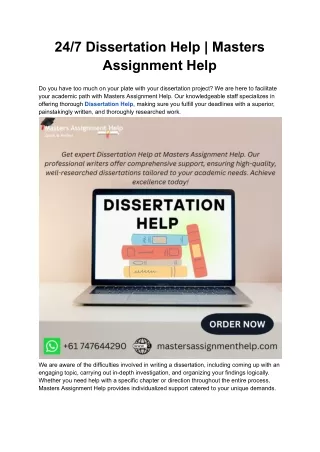 24/ Dissertation Help | Masters Assignment Help