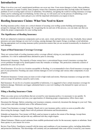 Roof Insurance Claims: What You Required to Know