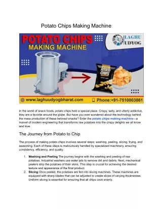 Potato Chips Making Machine