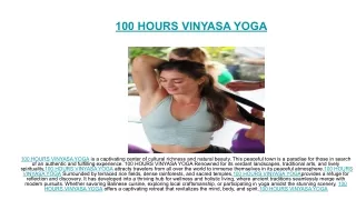 100 HOURS VINYASA YOGA