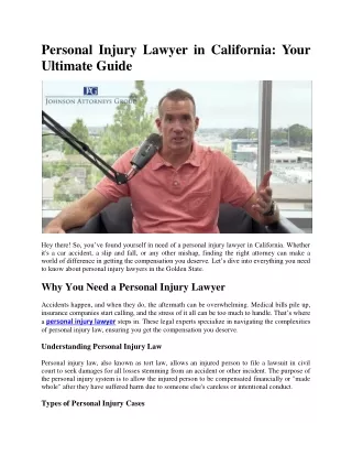 Personal Injury Lawyer in California Your Ultimate Guide
