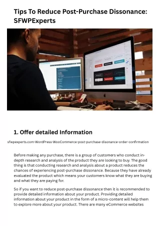 Tips To Reduce Post-Purchase Dissonance | SFWPExperts