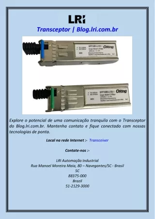 Transceptor  Blog.lri.com.br