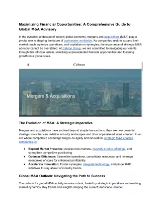 05. Maximizing Financial Opportunities_ A Comprehensive Guide to Global M&A Advisory