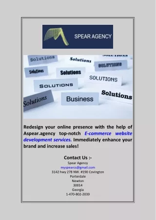 E-commerce Website Development Services  Aspear agency