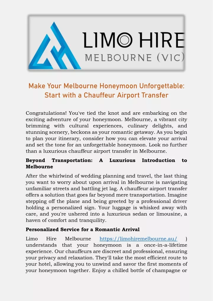 make your melbourne honeymoon unforgettable start