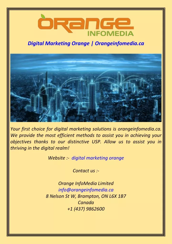 digital marketing orange orangeinfomedia ca