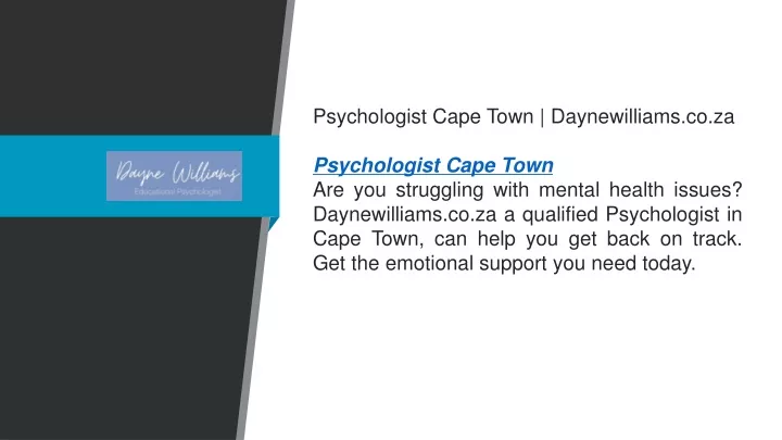 psychologist cape town daynewilliams