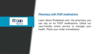 Pharmacy With Prep Medications  Rxlabtests.com