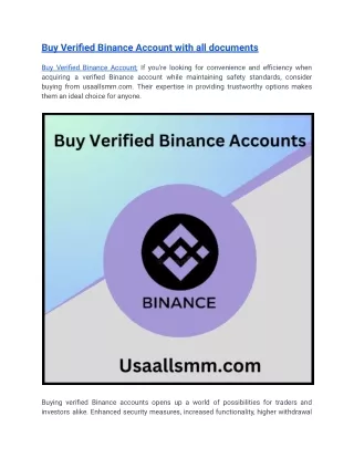 Top 3 Sites to Buy Verified Binance Accounts In This Year
