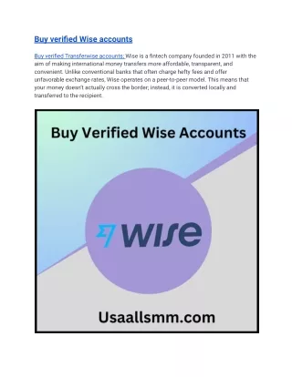 Top 7 Sites to Buy Verified Wise Accounts In This Year