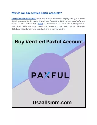 Top 3 Sites to Buy Verified Paxful Accounts